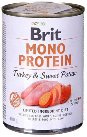 Šlapias šunų maistas Brit Mono Protein Turkey & Sweet Potato, kalakutiena/saldžioji bulvė, 0.4 kg