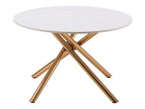 Valgomojo stalas Marbella, aukso/baltas, 70 cm x 70 cm x 44 cm