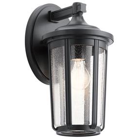 Āra sienas lampa Quintiesse Fairfield, 60W, E27, IP44, melna krās., 19 cm x 37.1 cm