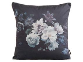 Dekoratīvs spilvena pārvalks Flowers 16, zila krās./balta krās./zaļa krās., 45 cm x 45 cm