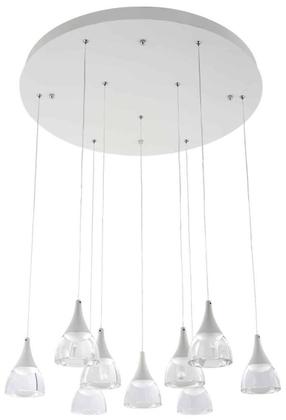 Šviestuvas kabinamas AZzardo Dalmatia AZ3144, LED, 3000 °K, 9 x 45 W, skaidri sp./balta sp. / balta sp., 70 x 70 cm