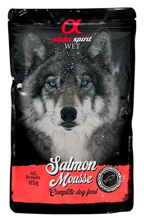 Šlapias šunų maistas Alpha Spirit Mousse, lašiša, 0.085 kg