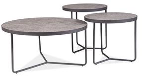 Žurnalinis staliukas Demeter, juodas/pilkas, 80 cm x 80 cm x 40 cm