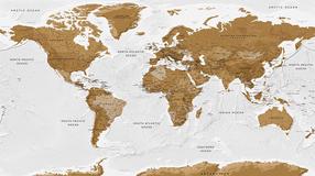 Fototapetas Artgeist World Map: White Oceans Ii, 280 cm x 490 cm