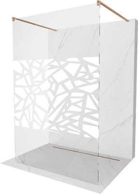 Dušo sienelė Mexen Kioto Walk-in, 100 cm x 200 cm, brushed copper sp./grūdintas