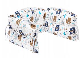 Защитный бортик Thick Bear & Fox, синий цв./коричневый цв./белый цв., 190 см x 30 см