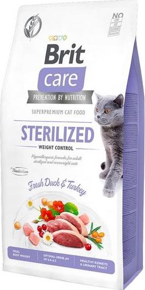 Сухой корм для кошек Brit Care Sterilized Weight Control, индюшатина/мясо утки, 2 кг
