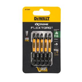 Набор битов для отверток Dewalt Flex Torq, T15, 57 мм