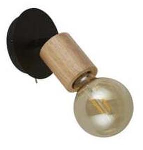 Lampa sienas Searchlight Spinny, E27, 1 x 60 W, brūna krās./koka krās. / melna krās.
