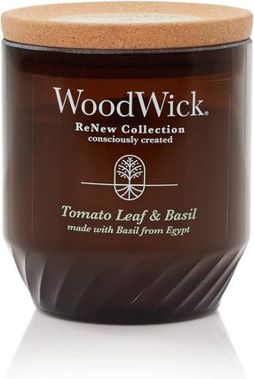 Küünal, lõhna WoodWick Renew Medium Tomato Leaf & Basil, 20 - 40 h, 184 g, pruun v.