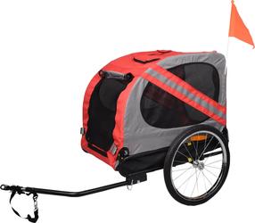 Velo piekabe suņiem Flamingo 31606, poliesters/metāls, melna krās./sarkana krās./pelēka krās.