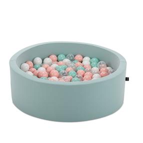 Baseins ar bumbiņām Kalune Design Bubble Pops, ⌀ 85 cm, 200 gab, balts krās. piparmētra (mint) krās.