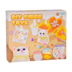 Gelinių figūrų gamybos rinkinys, katė DIY Pinch Toys, įvairių spalvų