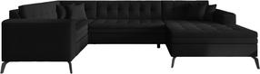 Kampinė sofa Montez Flores 10, juoda sp., dešininė, 180 x 340 cm x 93 cm