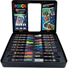 Universalių žymeklių rinkinys Posca Pop Colours, vienpusiai, įvairių spalvų, 20 vnt.