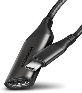 Adapteris Axagon USB-C - HDMI RVC-HI2M USB-C male, HDMI female, 0.25 m, melna krās.