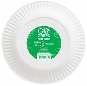Vienkartinės lėkštės Go Green Kraft, Ø 15 cm, 20 vnt.