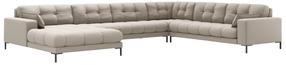 Kampinė sofa Micadoni Mamaia Structured, smėlio sp., dešininė, 327 x 256 cm x 75 cm