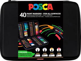 Universalių žymeklių rinkinys Posca Uni, vienpusiai, įvairių spalvų, 40 vnt.