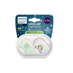 Набор пустышек Philips Avent Ultra Air Nighttime, 0 мес., зеленый цв./голубой цв.