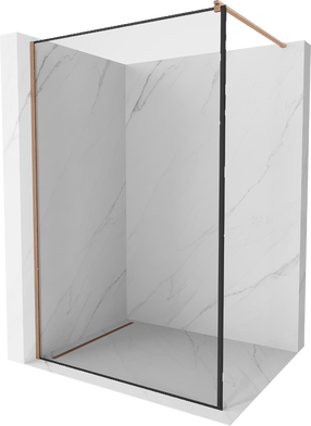 Dušo sienelė Mexen Kioto Walk-in, 130 cm x 200 cm, brushed copper sp./grūdintas