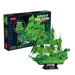 3D puzle Cubicfun Flying Dutchman 306-T4041H, 69 cm x 24 cm, 360 gab., zaļa krās.