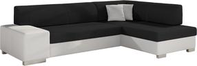 Kampinė sofa Fabio Sawana 14, Soft 17, balta sp./juoda sp., dešininė, 167 x 268 cm x 73 cm