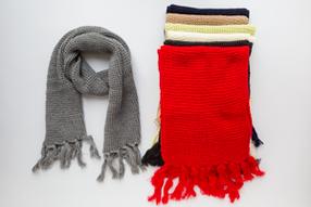 Šalikas Knitas vienspalvis minkštas su kutais 982, įvairių spalvų, Universalus
