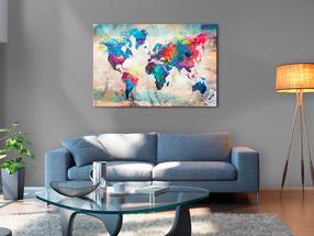 Reprodukcija Artgeist World Map: Colourful Madness, k-a-0179-b-b, 60 cm x 40 cm
