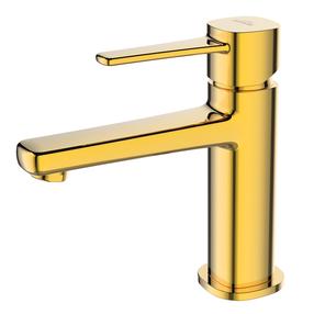 Смеситель для раковины Invena Glamour BU-02-009-V, золотой цв.