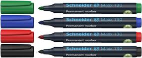 Перманентный маркер Schneider Maxx 130, 1 - 3 мм, синий цв./черный цв./красный цв.