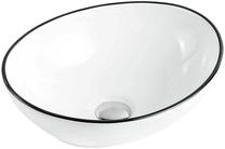 Vonios praustuvas Mexen Elza, keramika, 40.5 cm x 33 cm x 14 cm, balta sp./juoda sp.