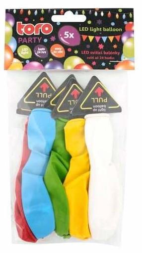 Õhupallide komplekt ovaalsed Toro Party LED Light Balloon, mitmevärviline, 5 tk