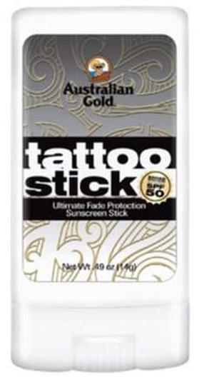 Līdzeklis iedeguma kopšanai ķermenim/sejai/lūpām Australian Gold Tattoo Stick SPF50+, 15 ml