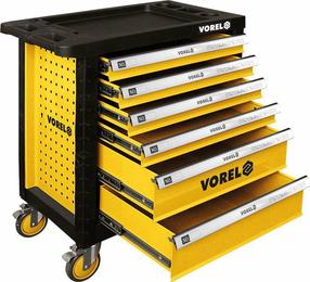 Тележки для инструментов Vorel 58539, 77 см x 45.8 см x 90.1 см, черный цв./желтый цв.