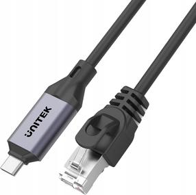 Кабель Unitek C18148AGY01-3M USB C plug Male, RJ-45 Male, 3 м, серебристый цв./черный цв.