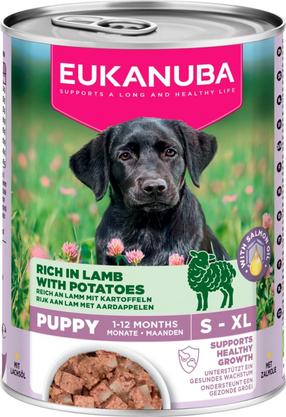 Šlapias šunų maistas Eukanuba Lamb With Popato, vištiena, 0.4 kg