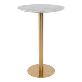 Baro stalas House Nordic Bolzano, aukso sp./balta sp., 70 cm x 70 cm x 105 cm