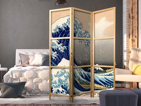 Širma Artgeist Pertvara - Great Wave In Kanagawa I Paravent_Sj0017, įvairių spalvų, 135 cm x 172 cm