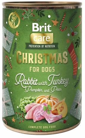 Šlapias šunų maistas Brit Care Christmas Rabbit With Turkey, triušiena/kalakutiena, 0.4 kg