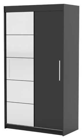 Riidekapp ADRK Esti, must v., 120 cm x 59 cm x 215 cm, peegliga
