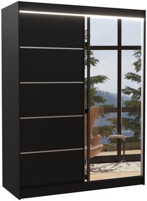 Spinta ADRK Limbo, juoda sp., 58 cm x 150 cm x 200 cm, su veidrodžiu