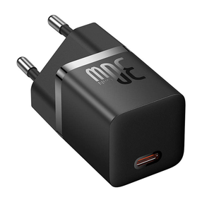 Adapteris Baseus GaN5 30W Mini, USB Type C, juoda sp., 30 W