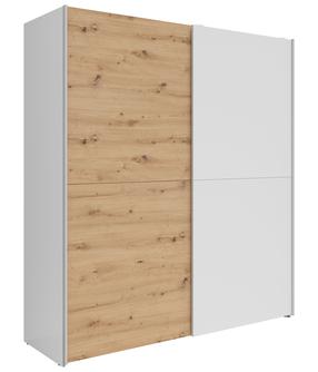 Шкаф Time 2, белый цв./коричневатый цв./artisan oak цв., 59 см x 170.3 см x 190.5 см