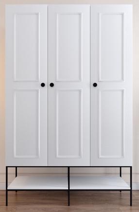 Шкаф Kalune Design Martin 3, белый цв., 126 см x 50 см x 200 см