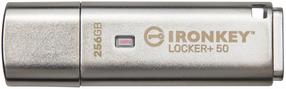 USB zibatmiņa Kingston IronKey Locker+ 50, sudraba krās., 256 GB