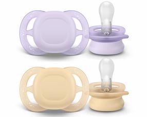 Набор пустышек Philips Avent Ultra Start, 0 мес., желтый цв./фиолетовый цв.