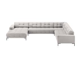 Kampinė sofa Micadoni Mamaia Velvet, sidabro sp., dešininė, 327 x 256 cm x 75 cm