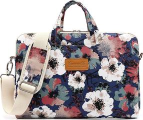 Сумка для ноутбука Canvaslife Blue Camellia, белый цв./темно-синий цв., 15-16″