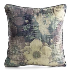 Dekoratīvs spilvena pārvalks Velvet 201, dzeltena krās./rozā krās./violeta krās., 45 cm x 45 cm